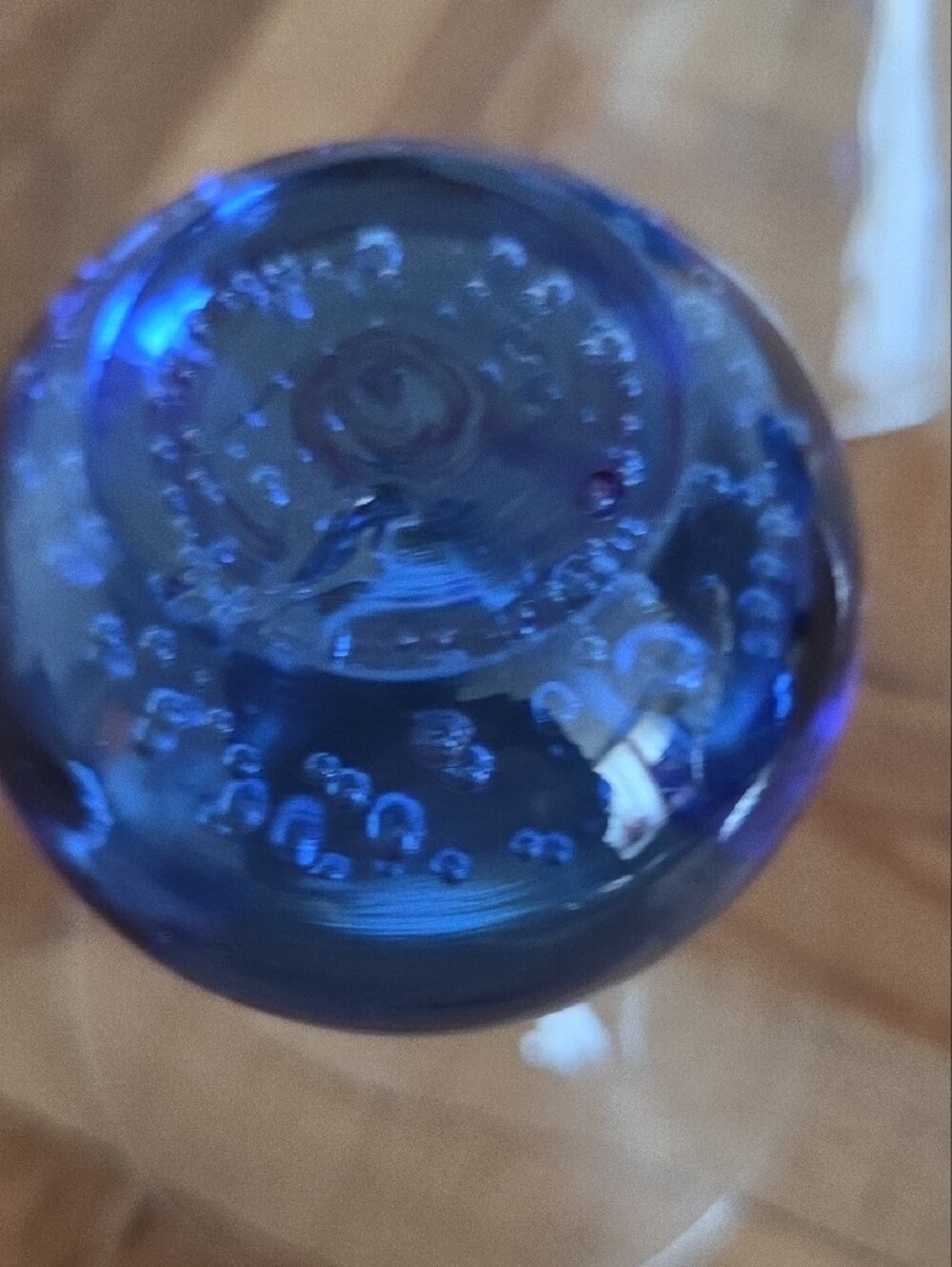 Blue-Base Bubble Ball Controlled Bubbles Martini Glasses - 3 oz. Set of 4 - Picture 11 of 14